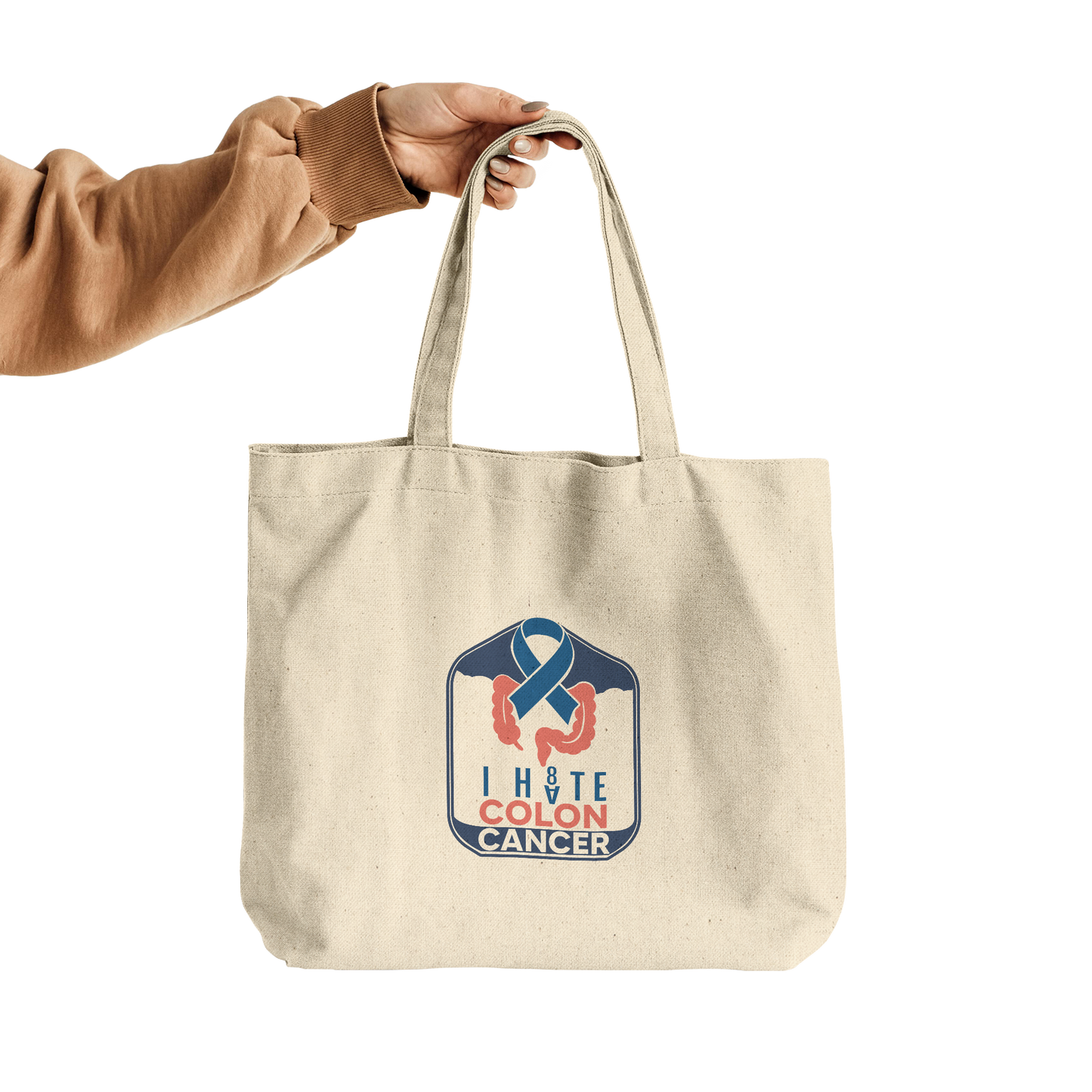 Colon_Cancer_Awareness_Gusseted_Cotton_T_CottonTote_L_HandTransparent_Mockup.png