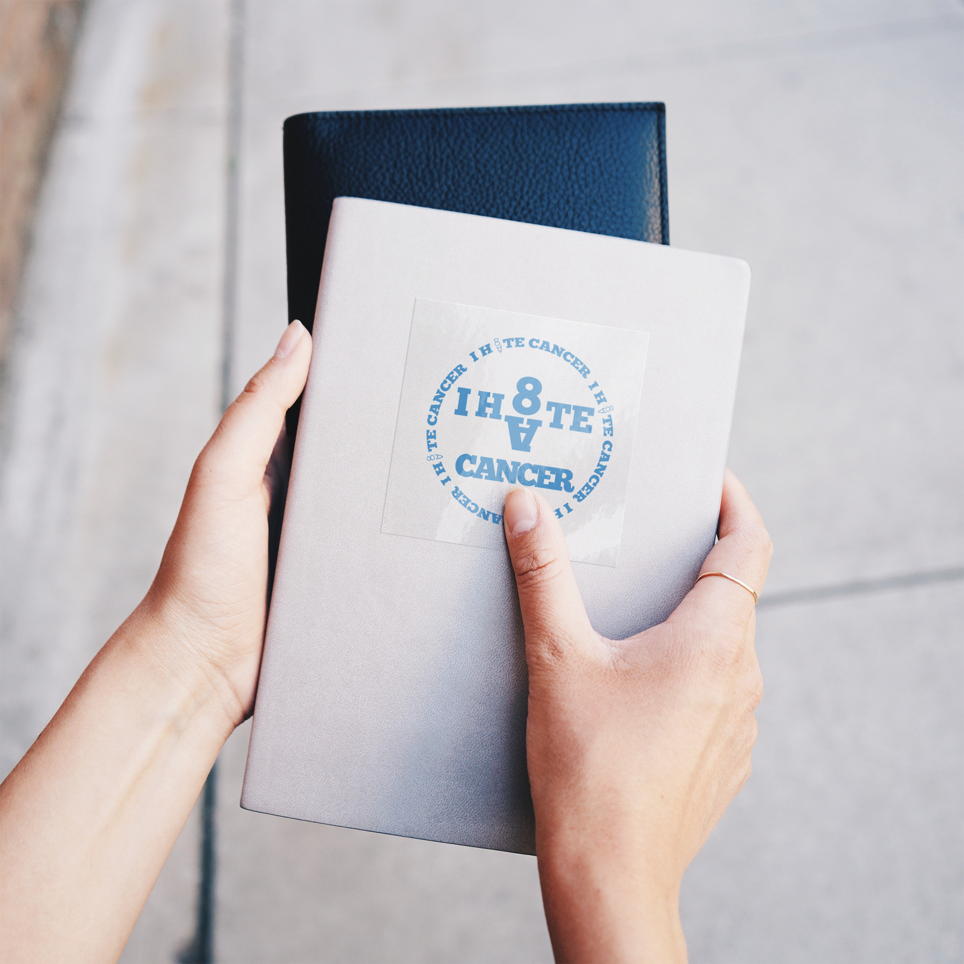 I_H8TE_CANCER_Logo_Stickers_ClearSquareSticker_Notebook_Mockup.png