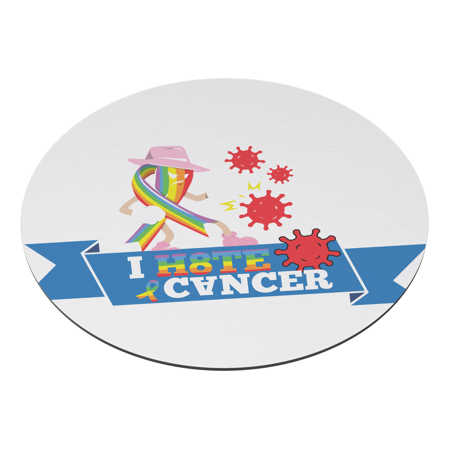 I_HATE_CANCER_Magnet_RoundCarMagnet_Angle_AS_Mockup.png