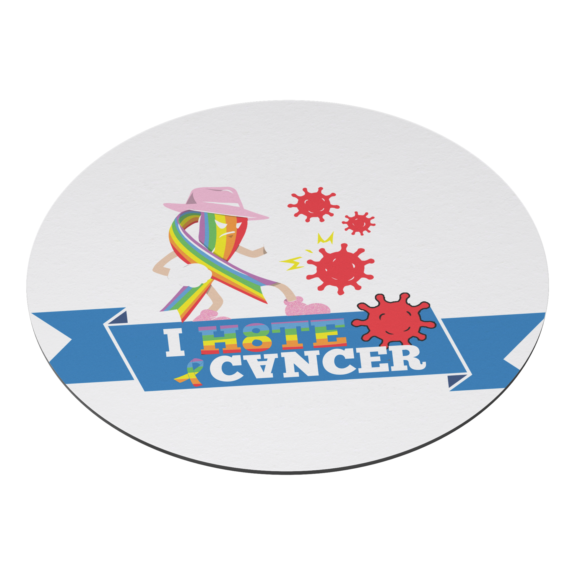 I_HATE_CANCER_Magnet_RoundCarMagnet_Angle_AS_Mockup.png