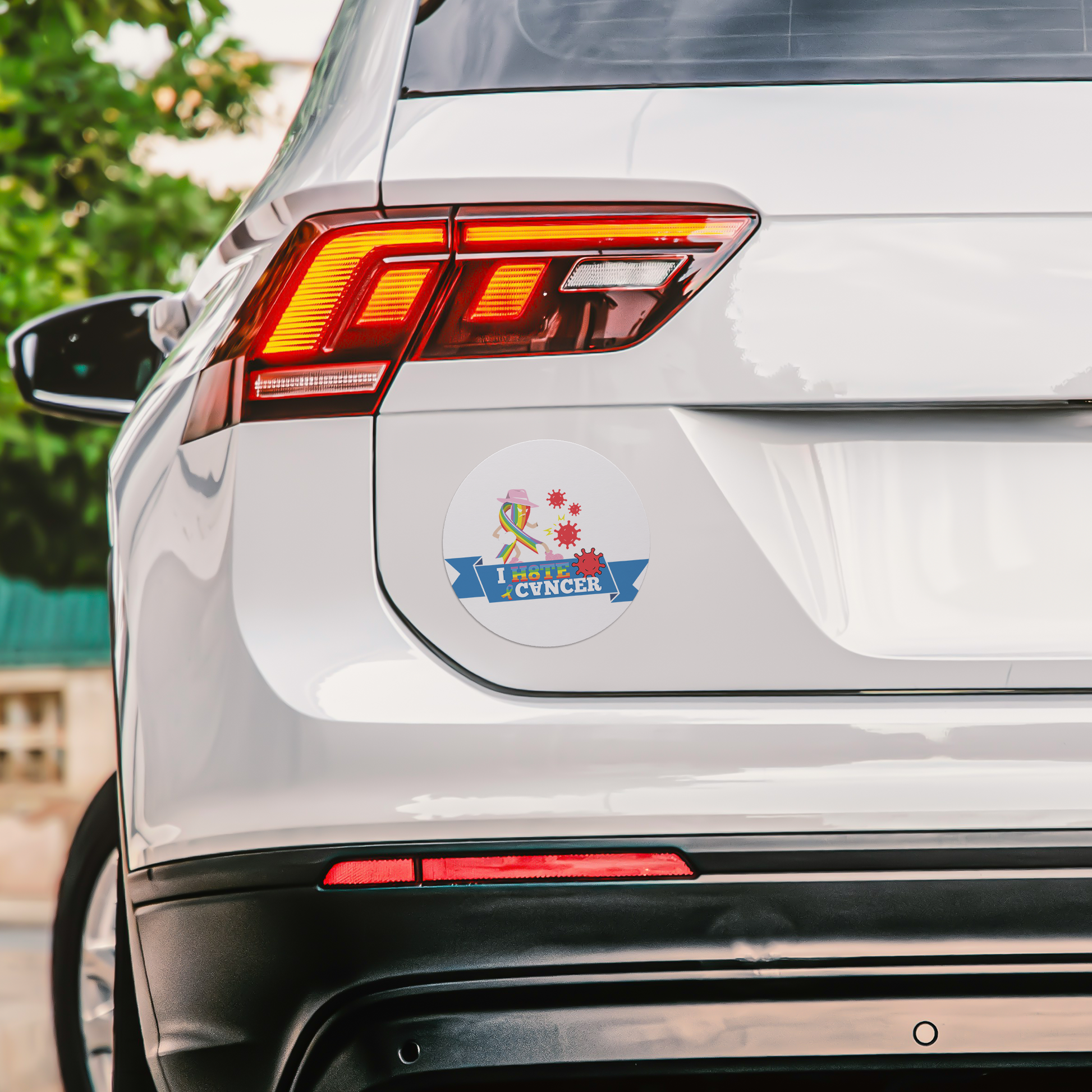 I_HATE_CANCER_Magnet_RoundCarMagnet_CarBumper_AS_Mockup.png