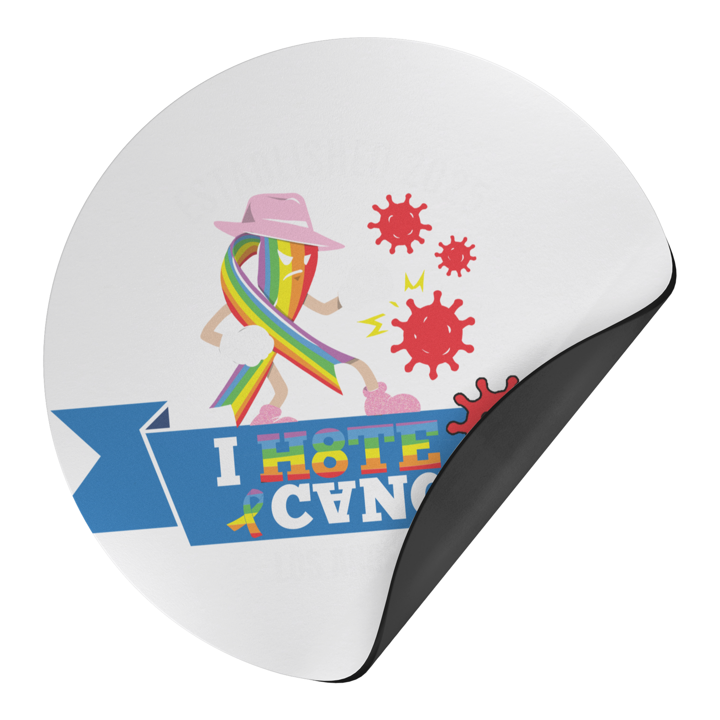 I_HATE_CANCER_Magnet_RoundCarMagnet_Folded_Mockup.png