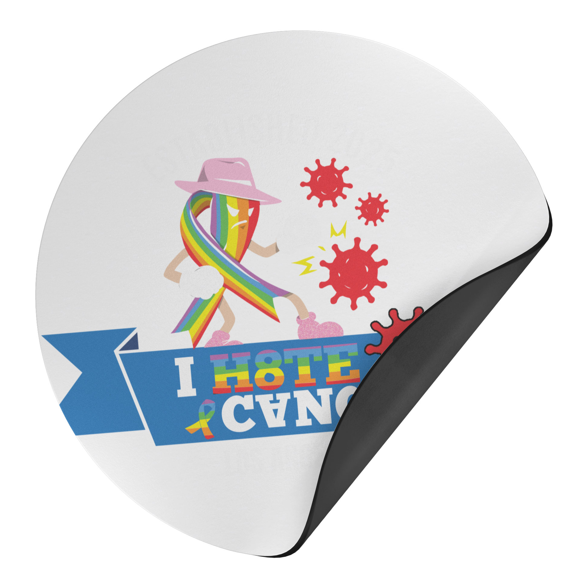 I_HATE_CANCER_Magnet_RoundCarMagnet_Folded_Mockup.png