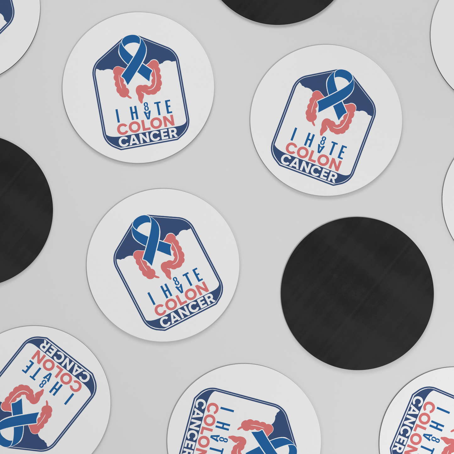 I_HATE_COLON_CANCER_Magnet_RoundCarMagnet_Scattered_AS_Mockup.png