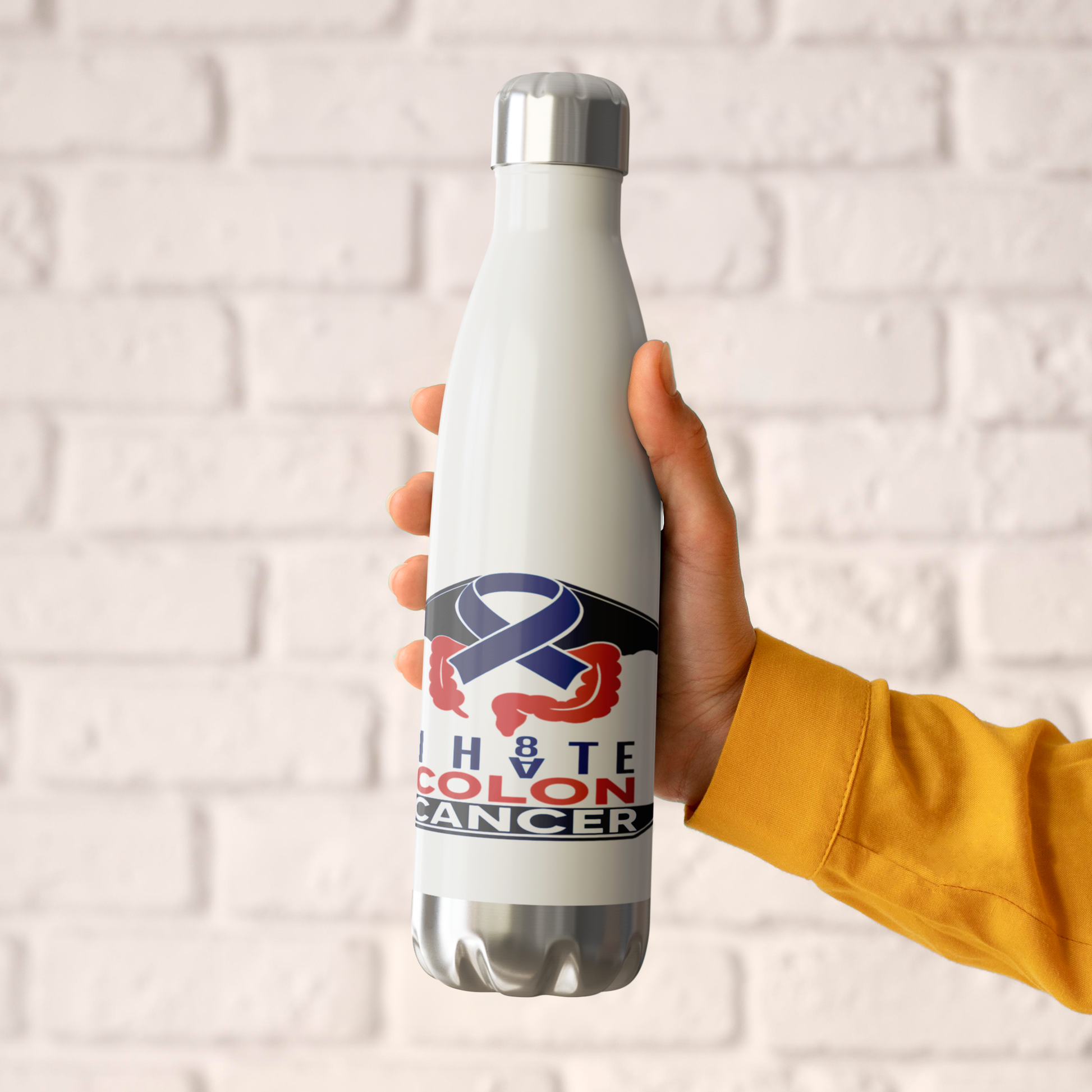 I_HATE_COLON_CANCER_Stainless_Steel_Wate_WaterBottle_HoldingHand_AS_Mockup.png
