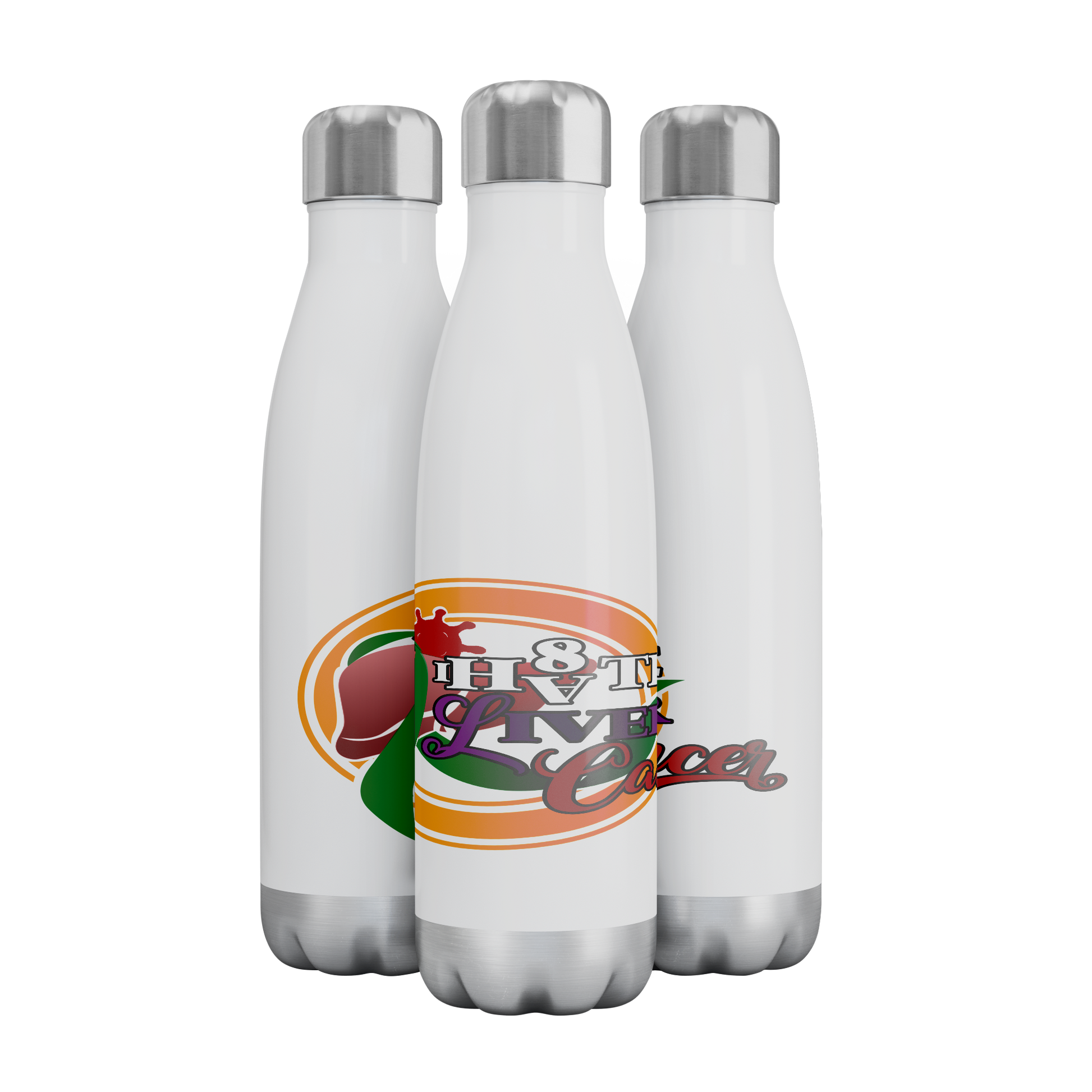 I_HATE_LIVER_CANCER_Stainless_Steel_Wate_WaterBottle_3Bottles_Mockup.png