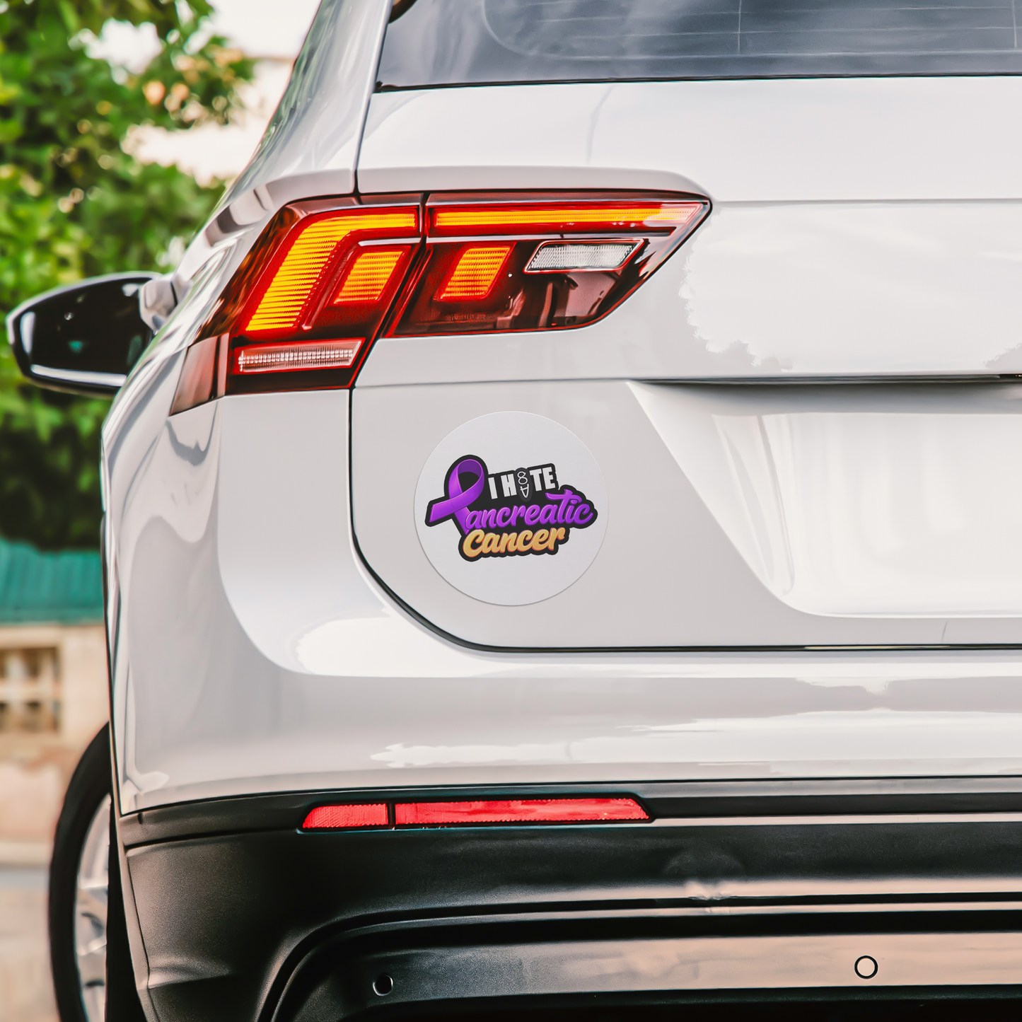 I_HATE_PANCREATIC_CANCER_Magnet_RoundCarMagnet_CarBumper_AS_Mockup.png