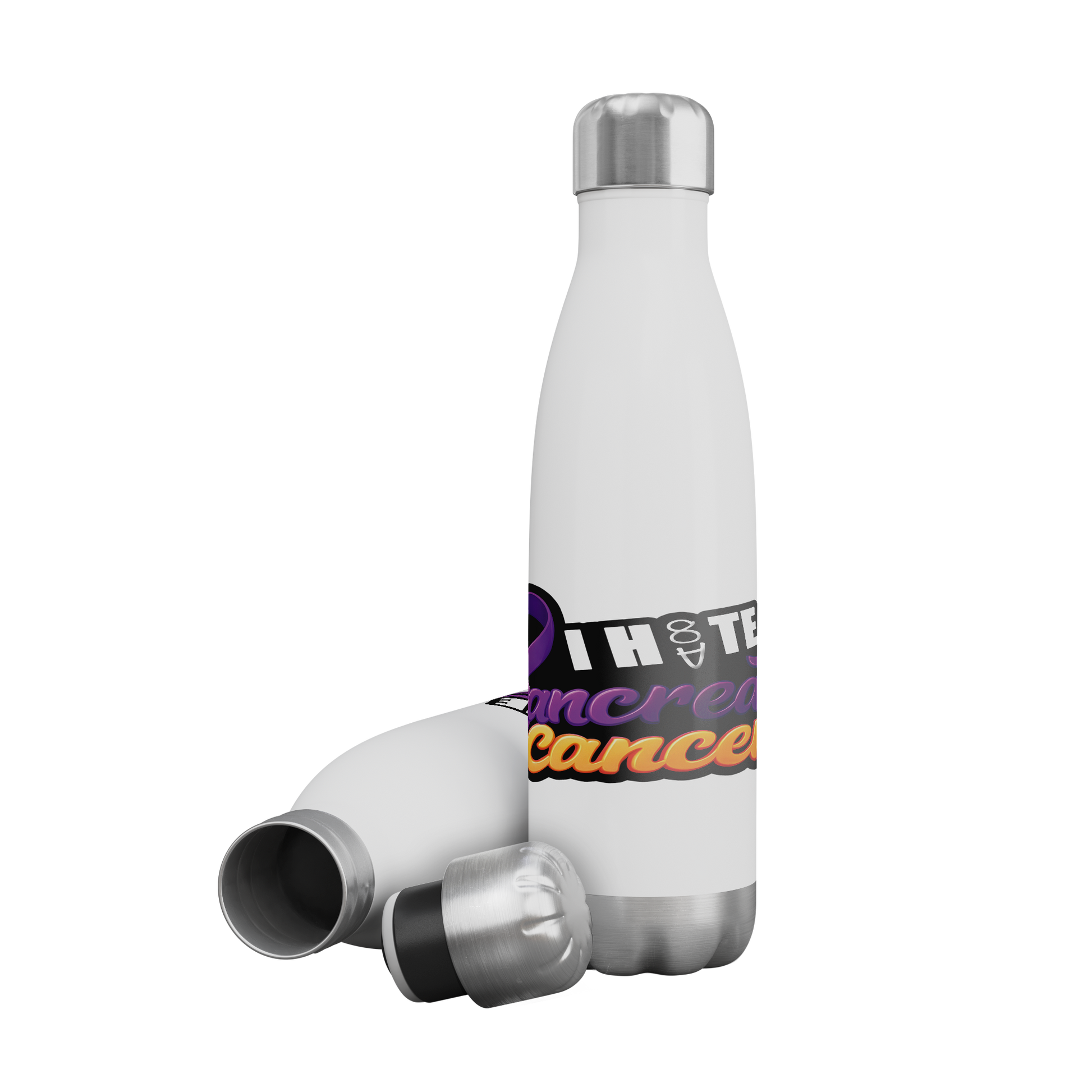 I_HATE_PANCREATIC_CANCER_Stainless_Steel_WaterBottle_2Bottles_Mockup.png