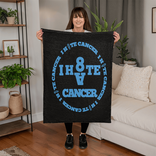 I H8TE CANCER Logo Blanket
