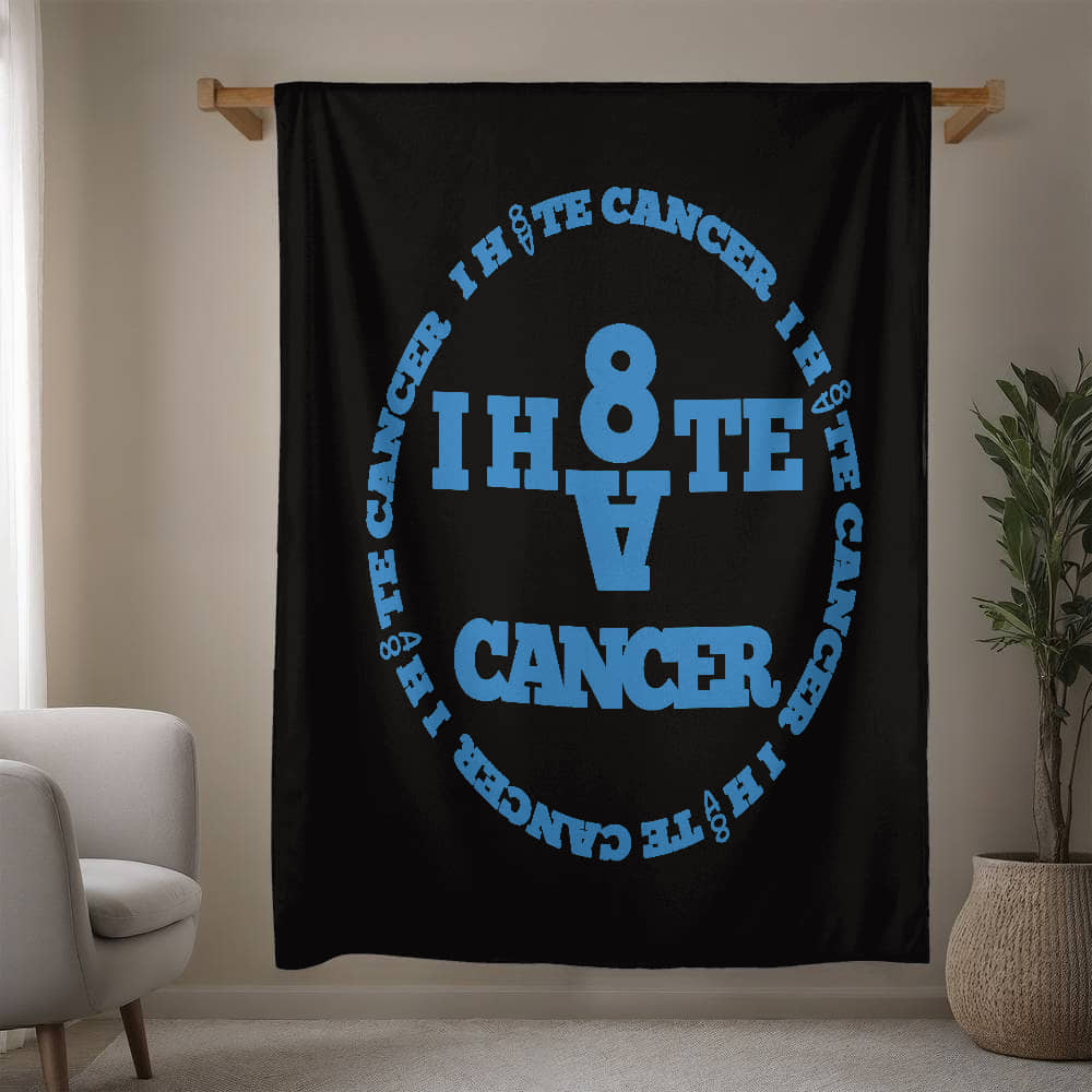 I H8TE CANCER Logo Blanket