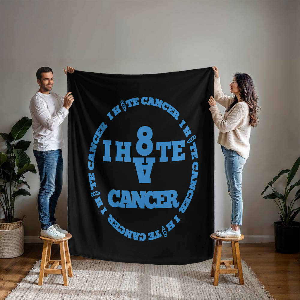 I H8TE CANCER Logo Blanket